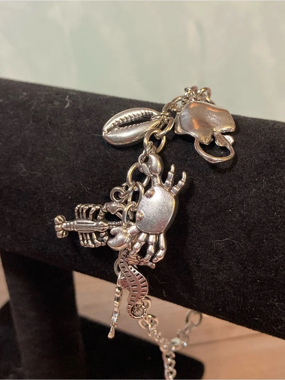 Sterling Silver-Tone Ocean Charm Bracelet in Silver